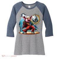 Dancer Pig Dancing Disco Women's Tri-Blend 3/4-Sleeve Raglan Shirt thumb 0