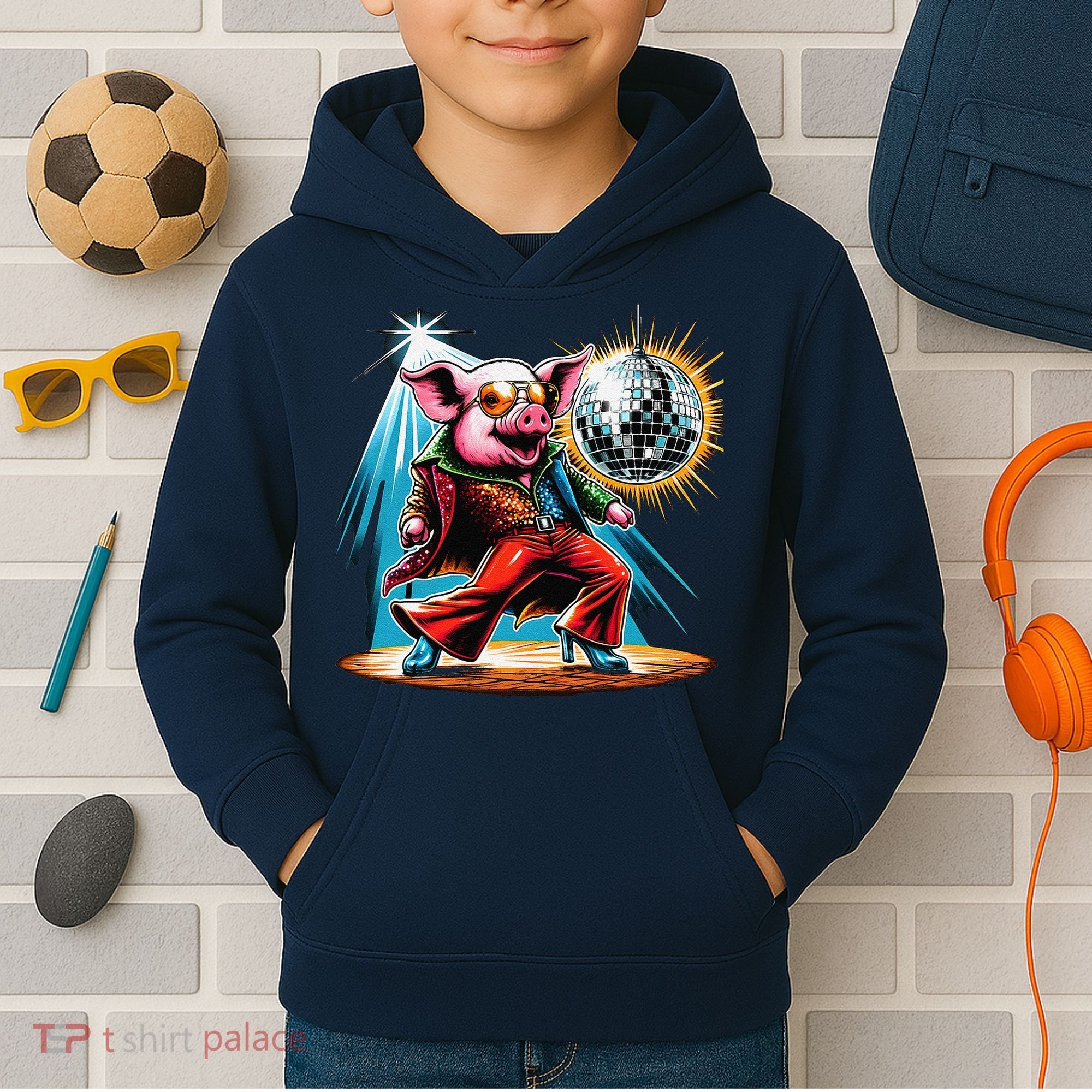 Dancer Pig Dancing Disco Kids Hoodie