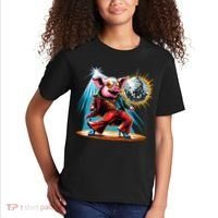 Dancer Pig Dancing Disco Kids T-Shirt thumb 2