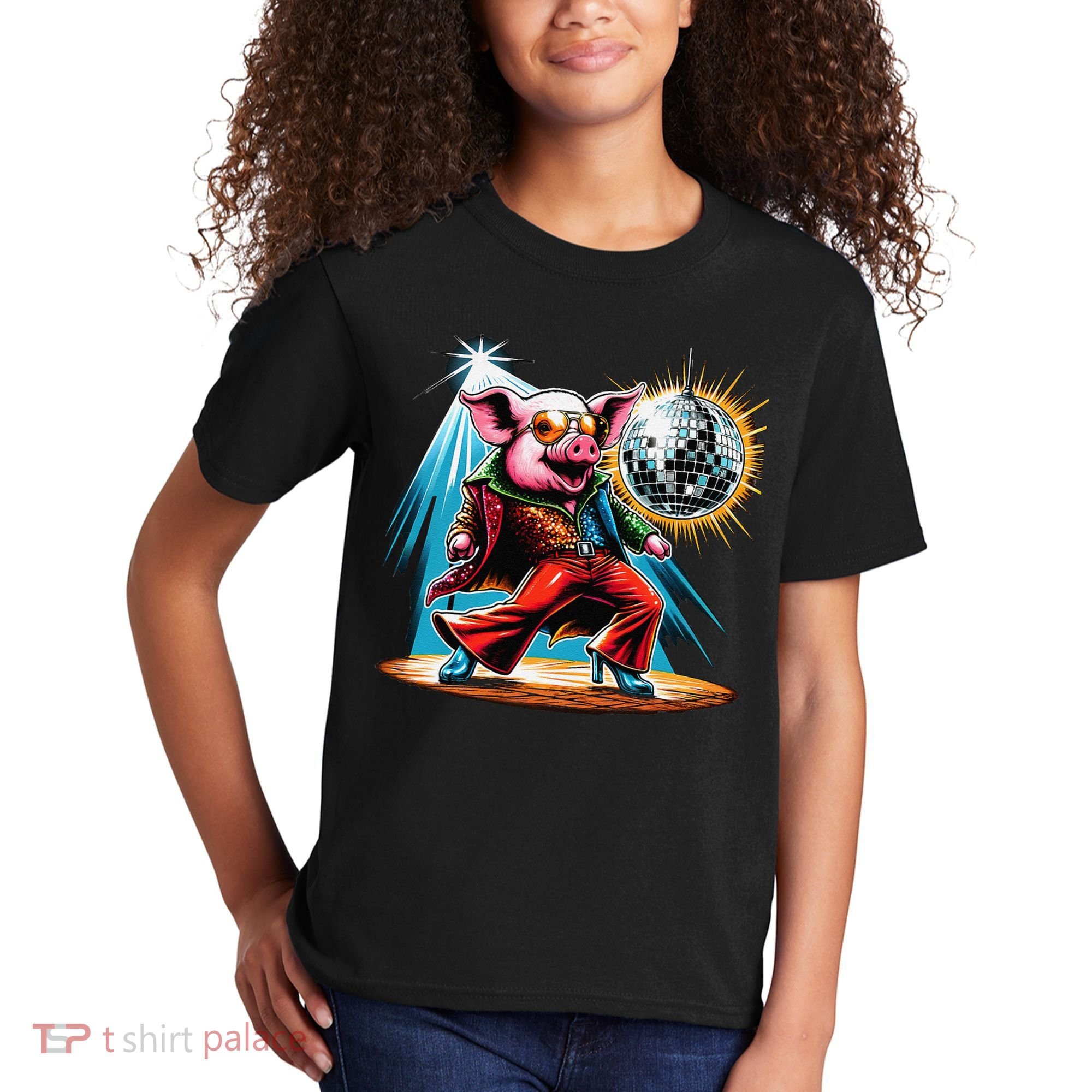 Dancer Pig Dancing Disco Kids T-Shirt