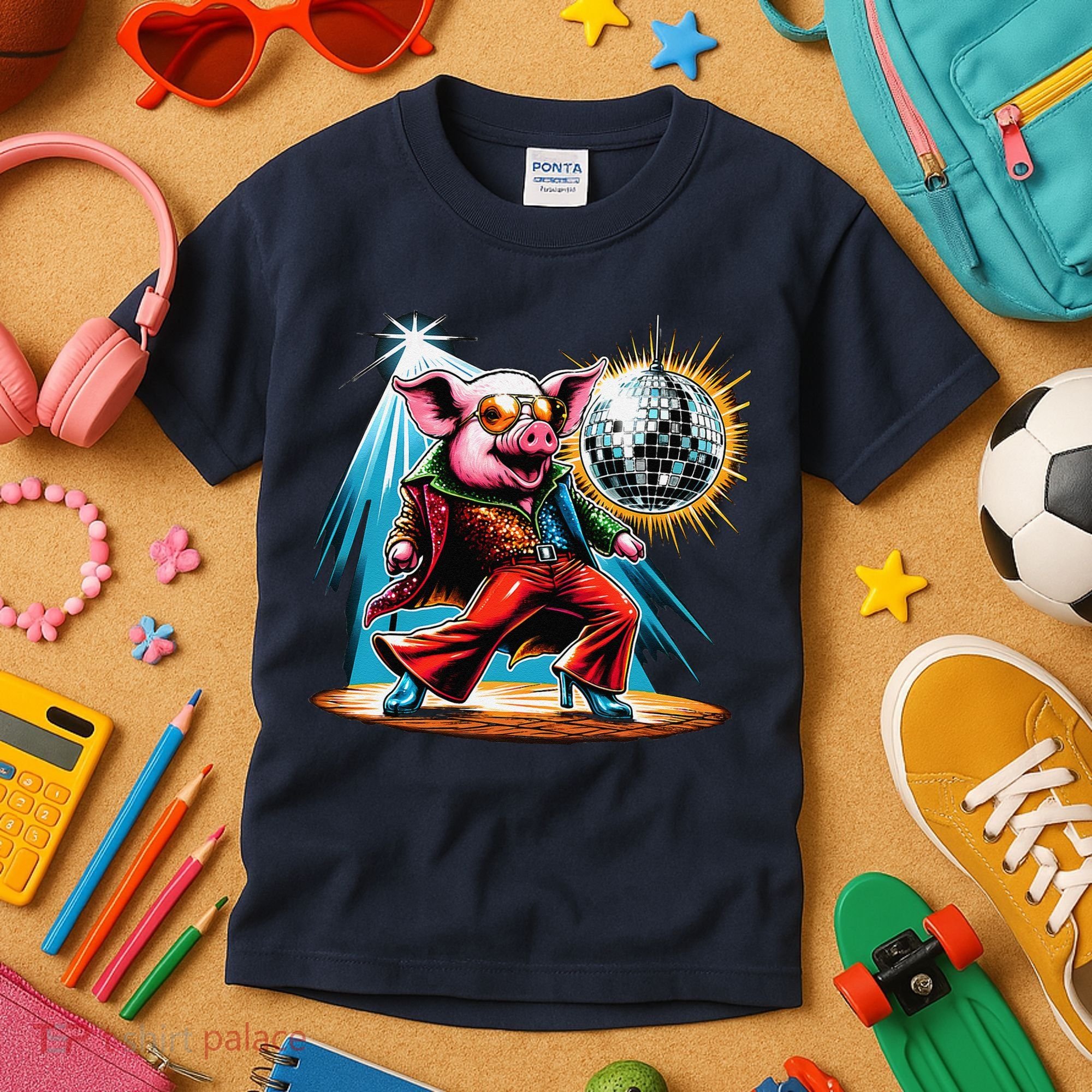 Dancer Pig Dancing Disco Kids T-Shirt