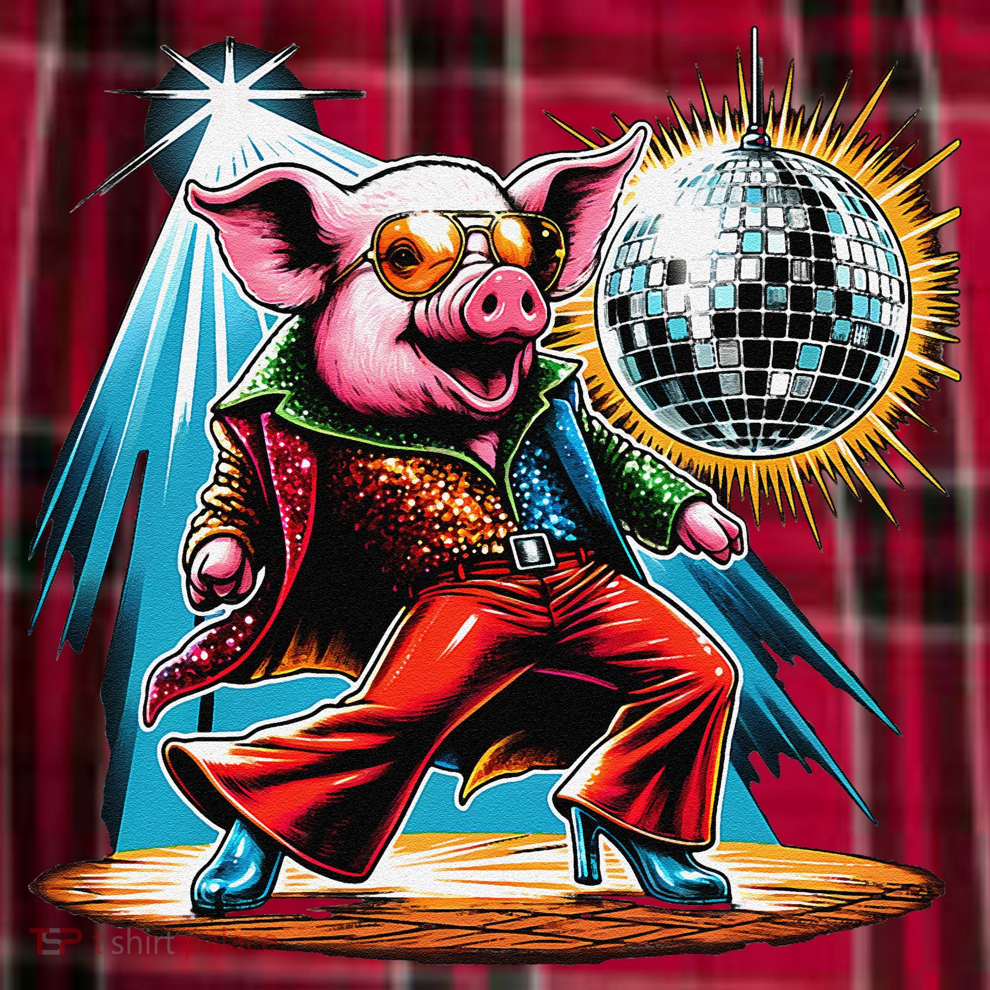 Dancer Pig Dancing Disco Men's Flannel Plaid Pajama Pants