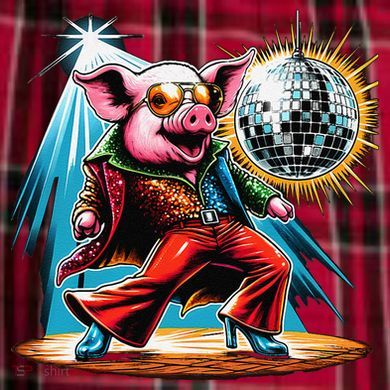Dancer Pig Dancing Disco Women's Flannel Plaid Pajama Pants