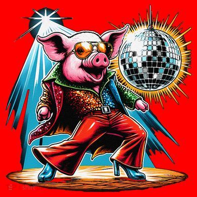 Dancer Pig Dancing Disco Santa Hat