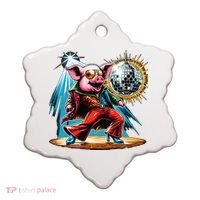 Dancer Pig Dancing Disco Ceramic Ornament thumb 0