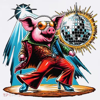 Dancer Pig Dancing Disco Garment-Dyed Sweatshirt