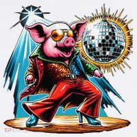 Dancer Pig Dancing Disco Comfort Colors Garment-Dyed Hooded Sweatshirt thumb 2