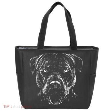 Detailed Pitbull Dog Tote Bag