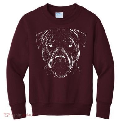 Detailed Pitbull Dog Kids Sweatshirt