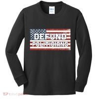 Defund Politicians Kids Long Sleeve Shirt thumb 0