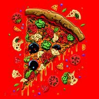 Delicious Pizza Santa Hat thumb 1