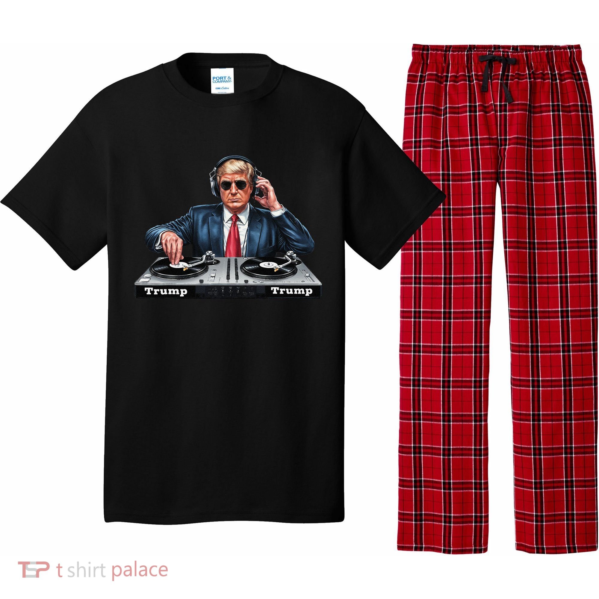 Dj President Donald Trump Funny Music Mixer Turntable Joke Pajama Set