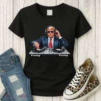 Dj President Donald Trump Funny Music Mixer Turntable Joke Women's T-Shirt thumb 3