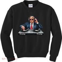Dj President Donald Trump Funny Music Mixer Turntable Joke Kids Sweatshirt thumb 0