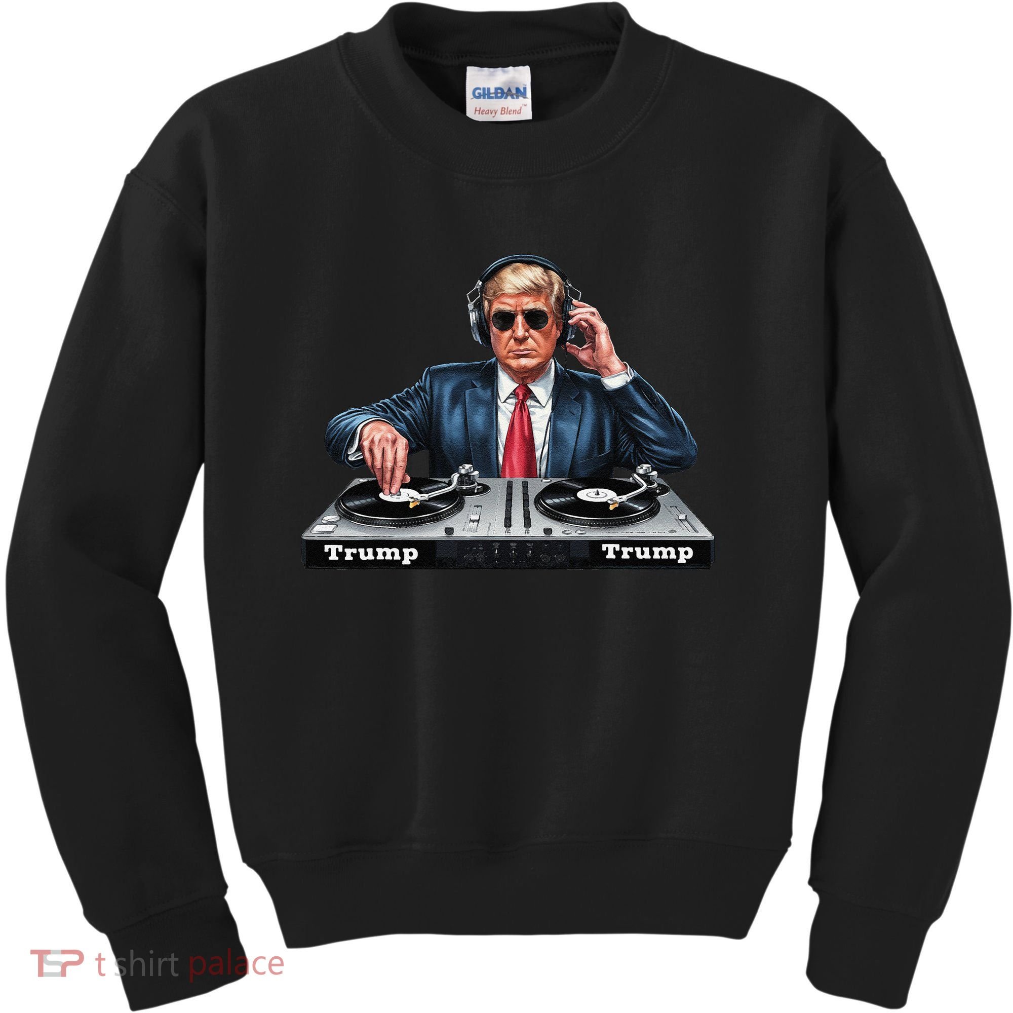 Dj President Donald Trump Funny Music Mixer Turntable Joke Kids Sweatshirt