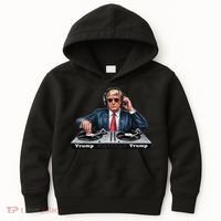 Dj President Donald Trump Funny Music Mixer Turntable Joke Kids Hoodie thumb 0