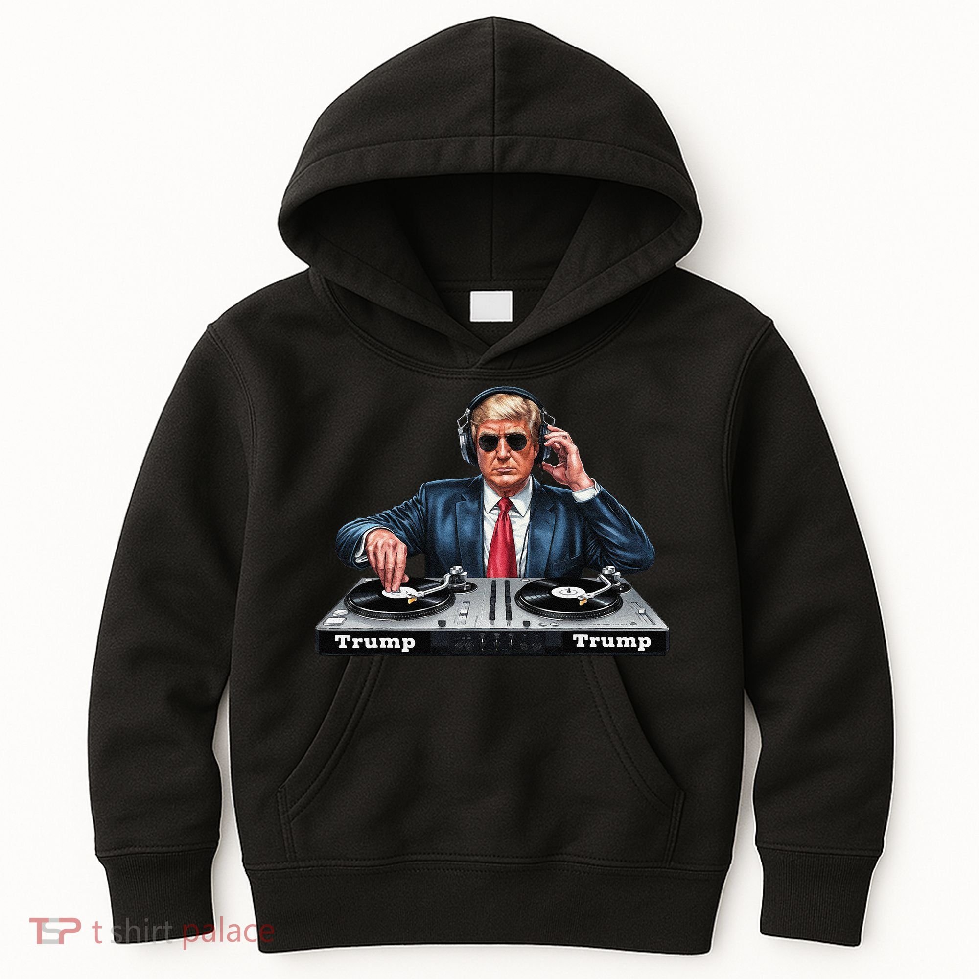Dj President Donald Trump Funny Music Mixer Turntable Joke Kids Hoodie