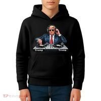 Dj President Donald Trump Funny Music Mixer Turntable Joke Kids Hoodie thumb 4