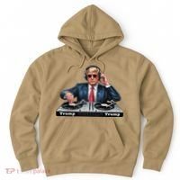 Dj President Donald Trump Funny Music Mixer Turntable Joke Hoodie thumb 0