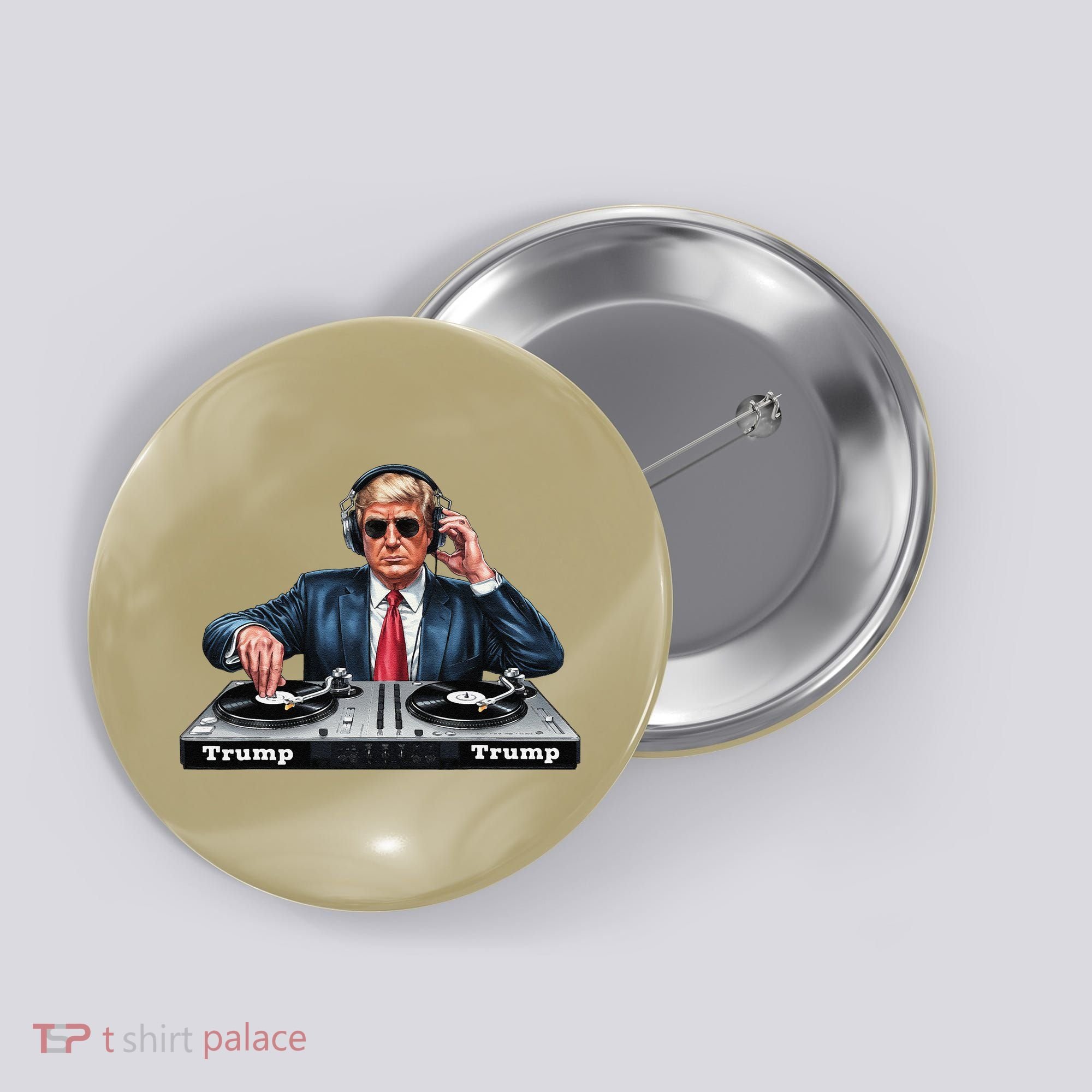 Dj President Donald Trump Funny Music Mixer Turntable Joke Button