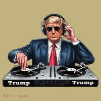 Dj President Donald Trump Funny Music Mixer Turntable Joke Button thumb 1