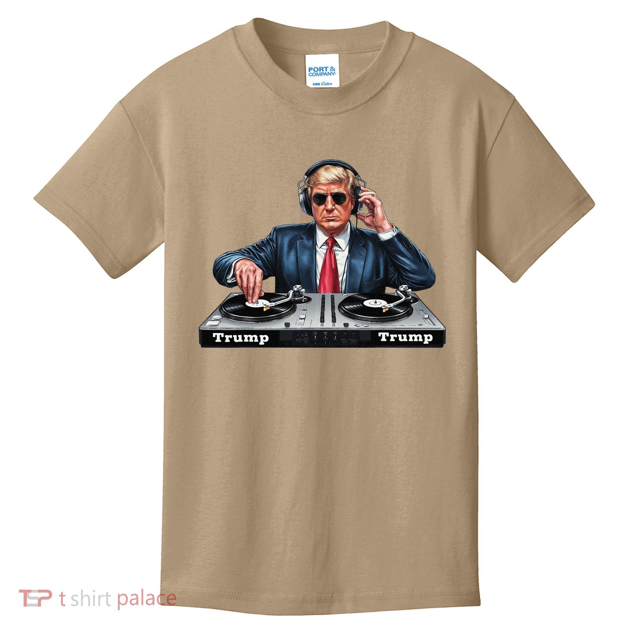 Dj President Donald Trump Funny Music Mixer Turntable Joke Kids T-Shirt