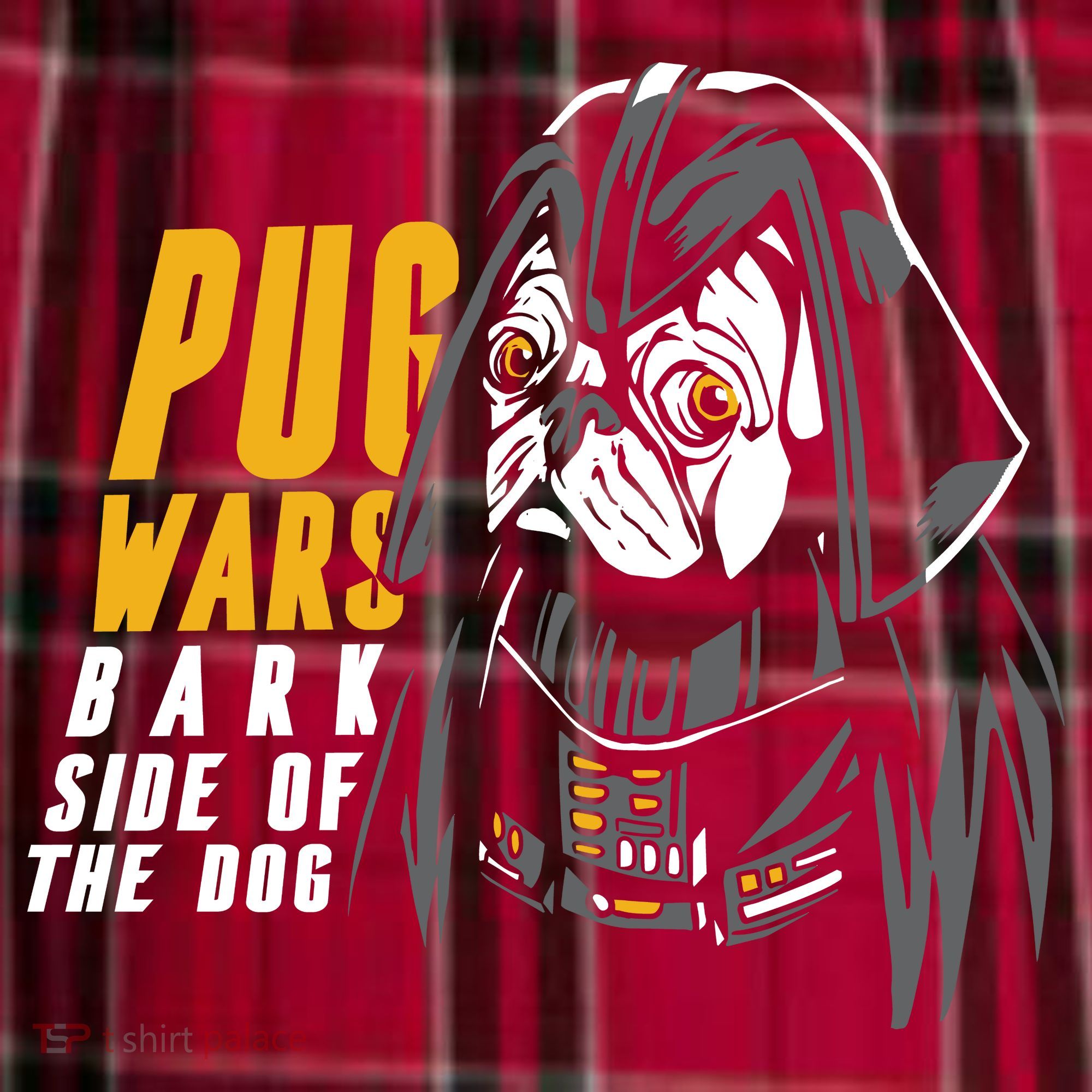 Darth Pug Men's Flannel Plaid Pajama Pants