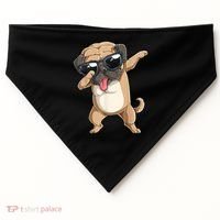 Dabbing Pug Dog Lover Kids Boys Girls Dab Dance USA-Made Doggie Bandana thumb 0