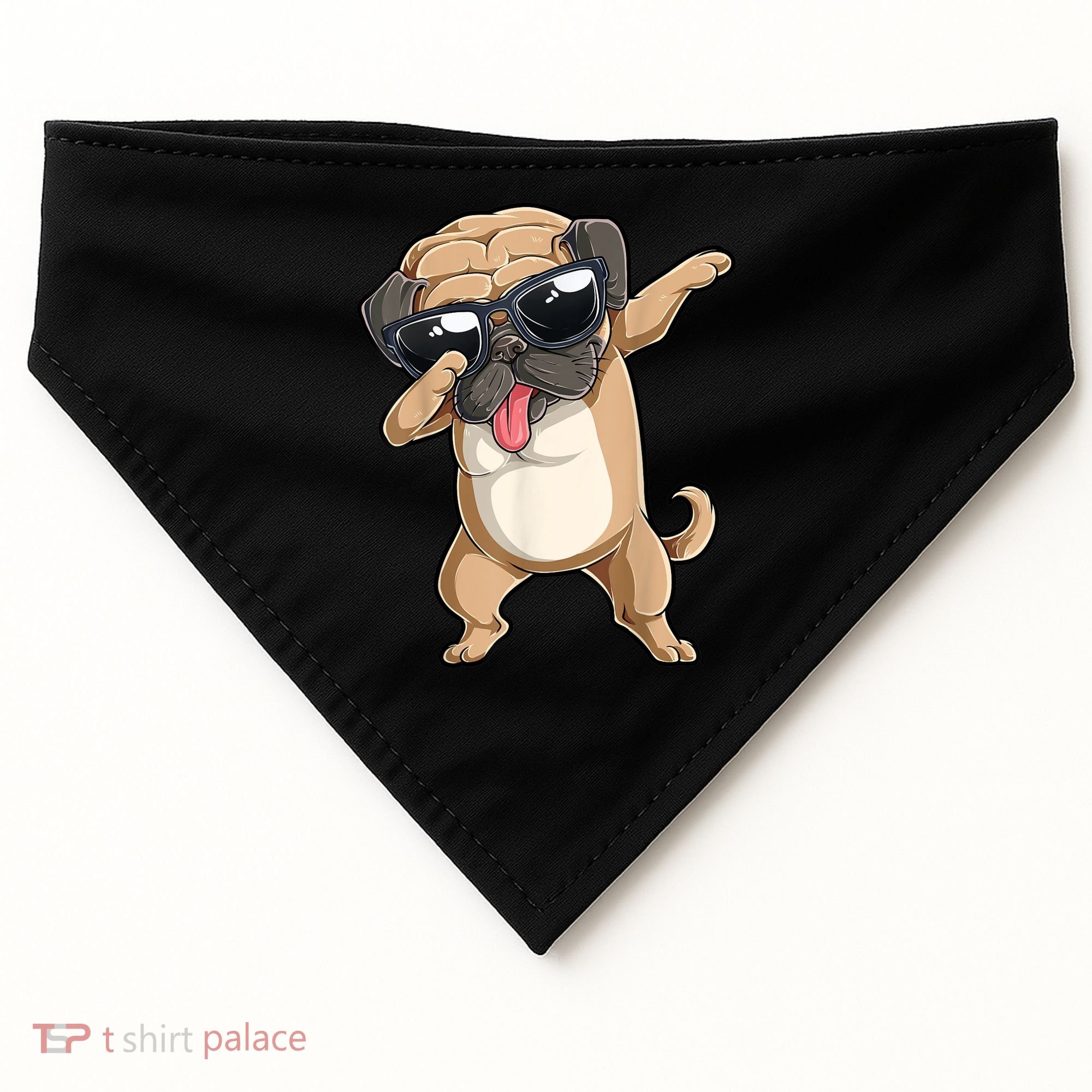 Dabbing Pug Dog Lover Kids Boys Girls Dab Dance USA-Made Doggie Bandana