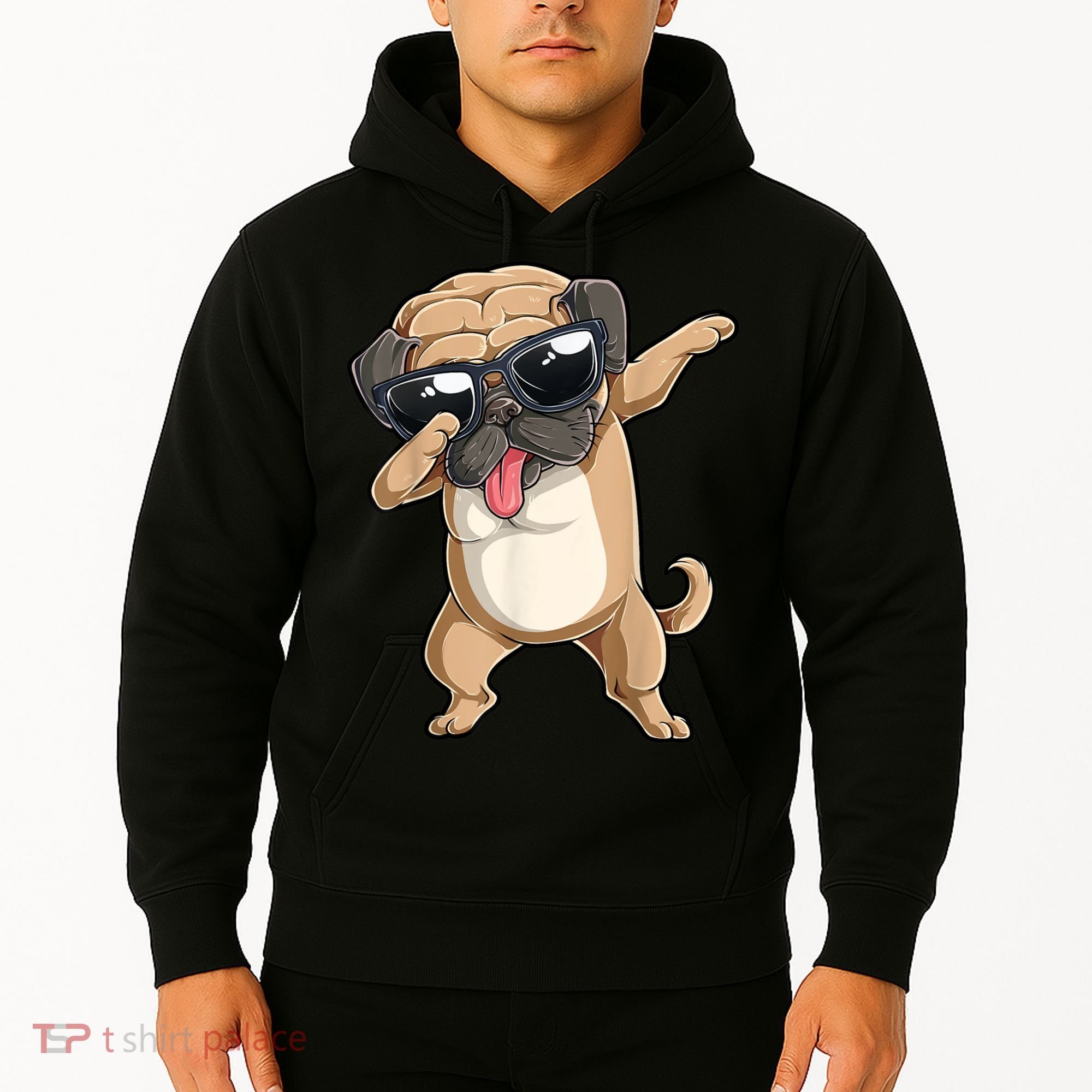 Dabbing Pug Dog Lover Kids Boys Girls Dab Dance Hoodie