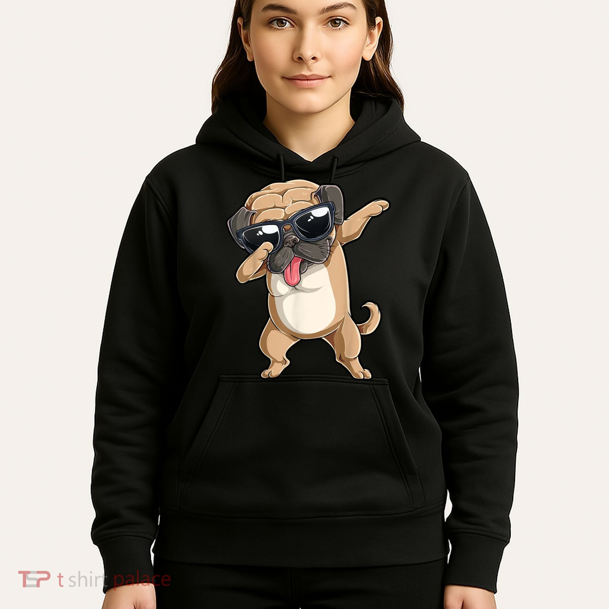 Dabbing Pug Dog Lover Kids Boys Girls Dab Dance Hoodie