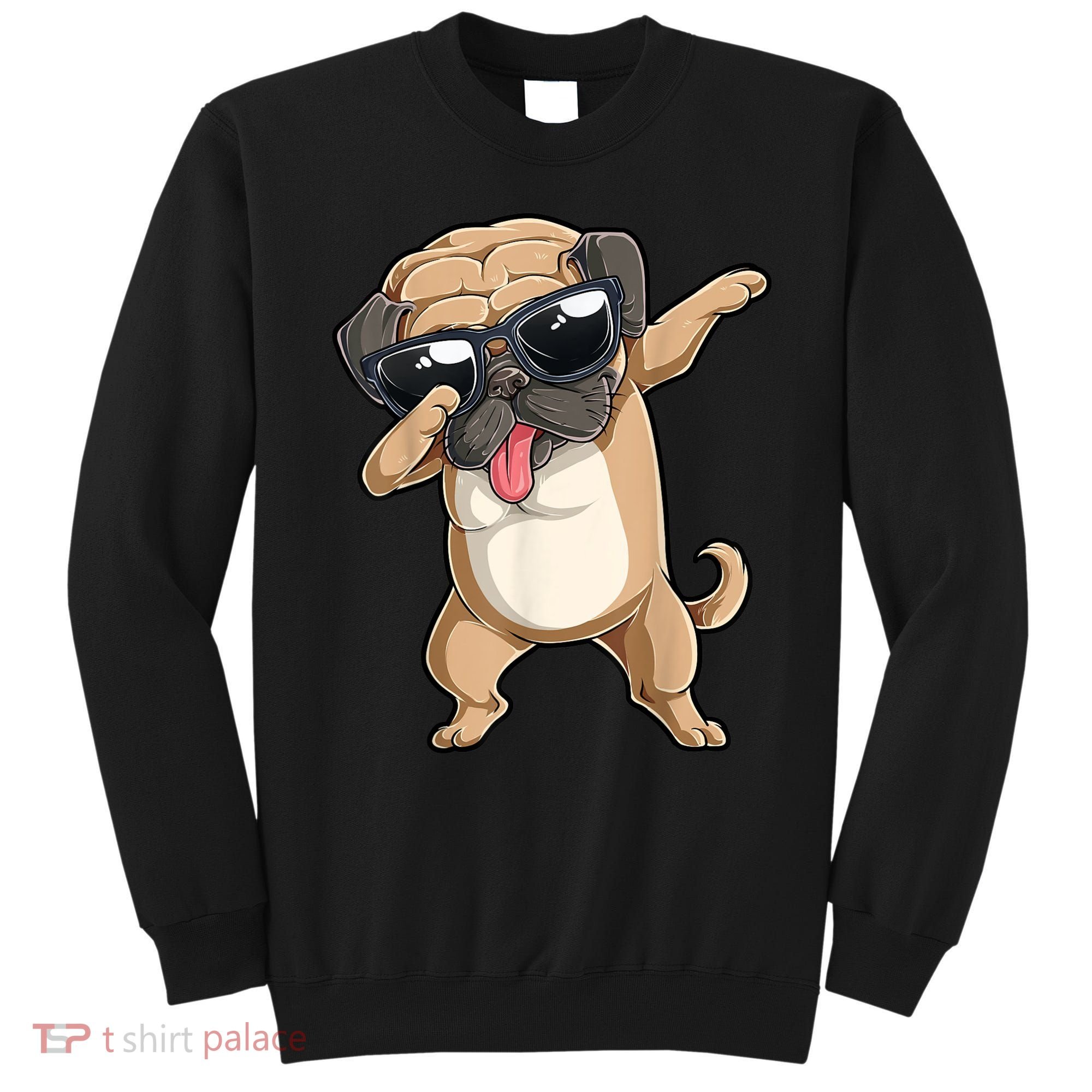 Dabbing Pug Dog Lover Kids Boys Girls Dab Dance Sweatshirt