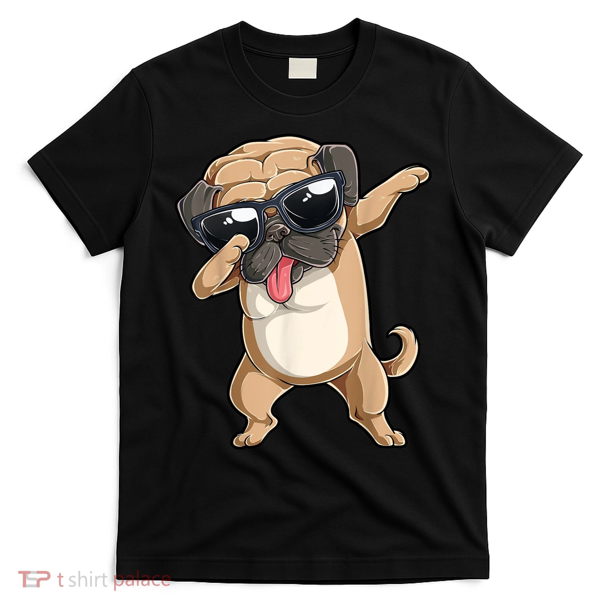 Dabbing Pug Dog Lover Kids Boys Girls Dab Dance T-Shirt