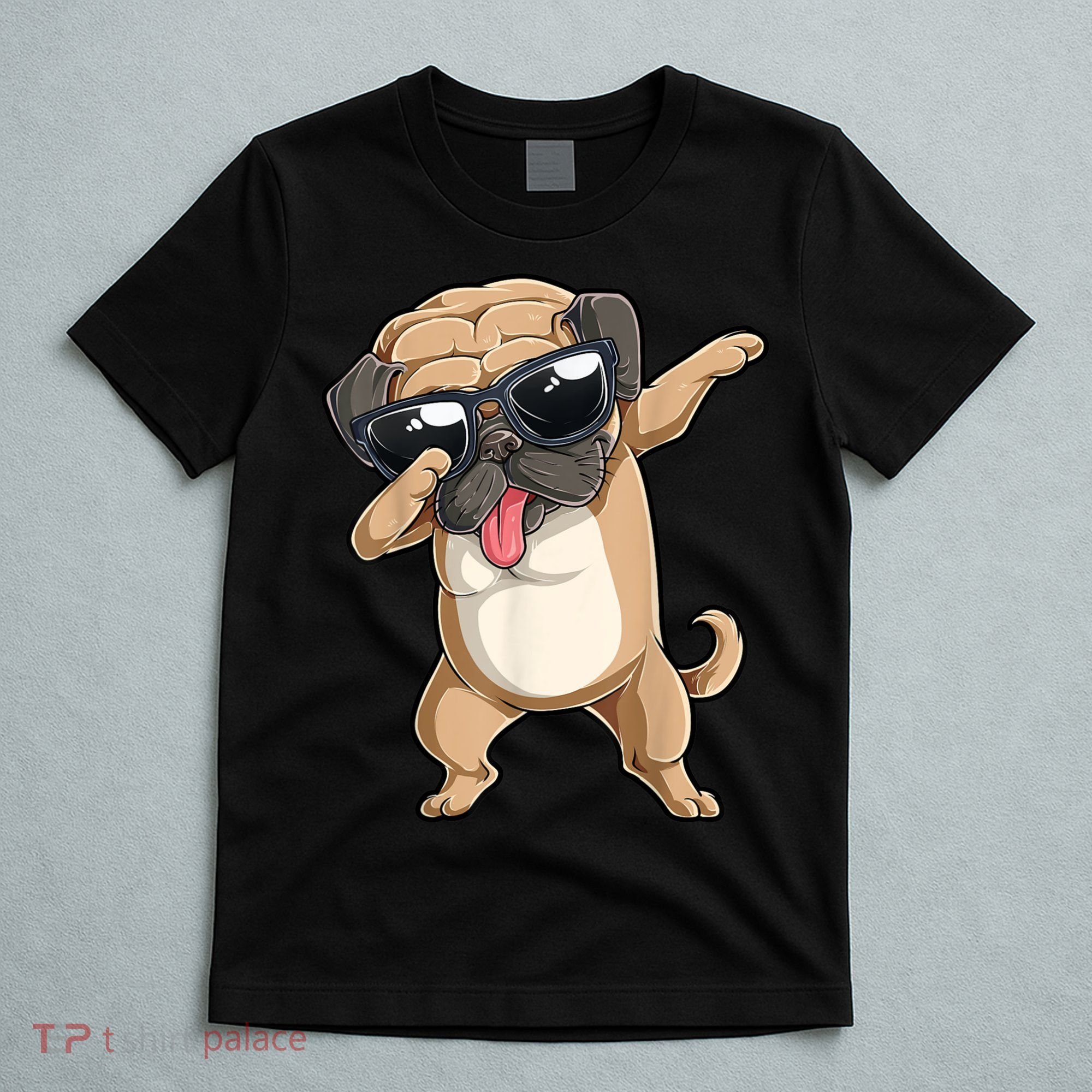 Dabbing Pug Dog Lover Kids Boys Girls Dab Dance T-Shirt