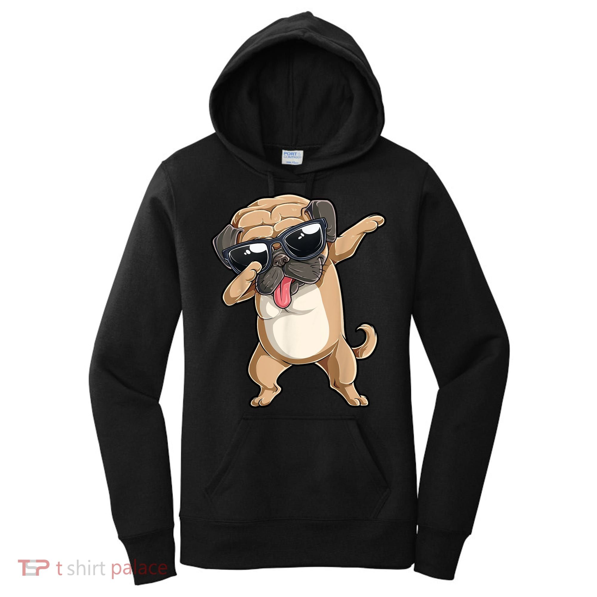 Dabbing Pug Dog Lover Kids Boys Girls Dab Dance Women's Hoodie