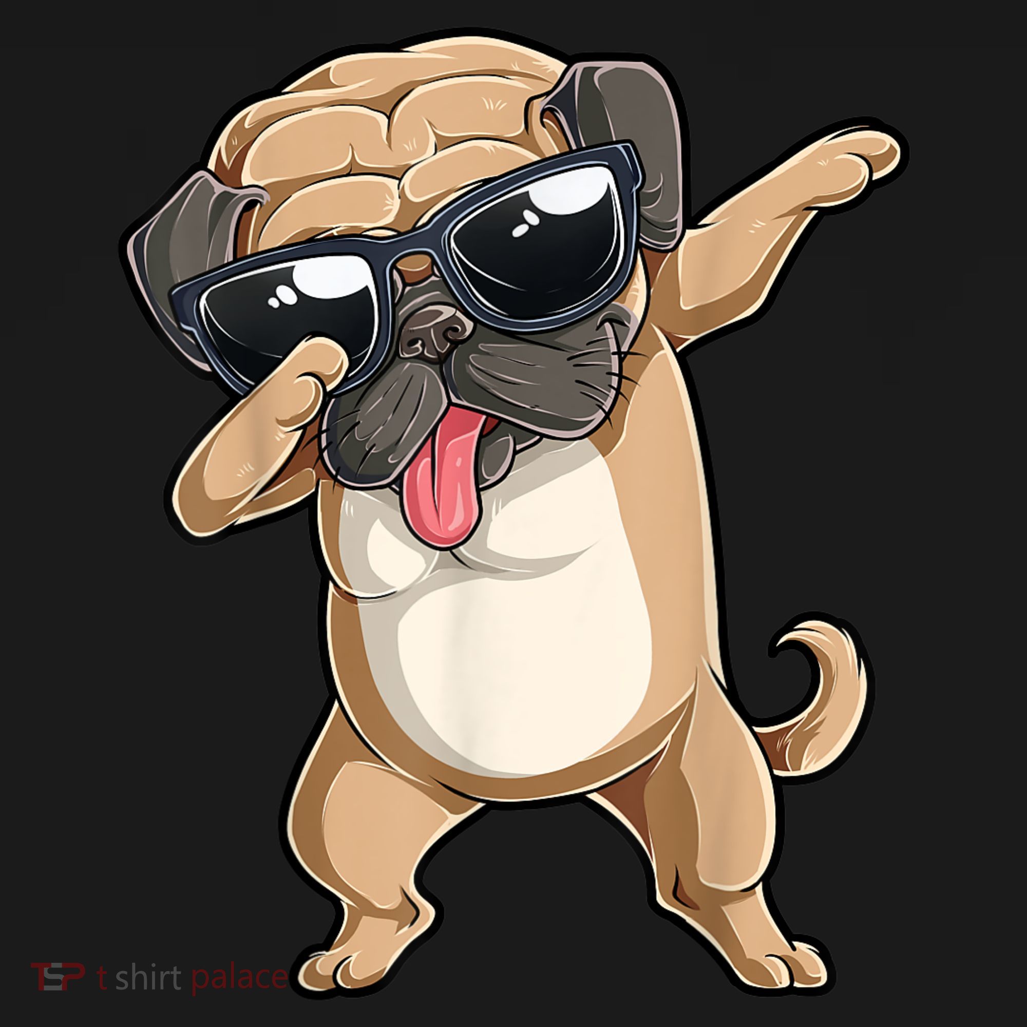 Dabbing Pug Dog Lover Kids Boys Girls Dab Dance Mousepad