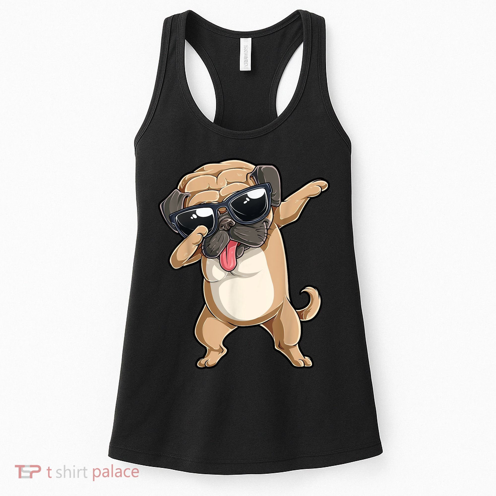 Dabbing Pug Dog Lover Kids Boys Girls Dab Dance Women's Tank Top