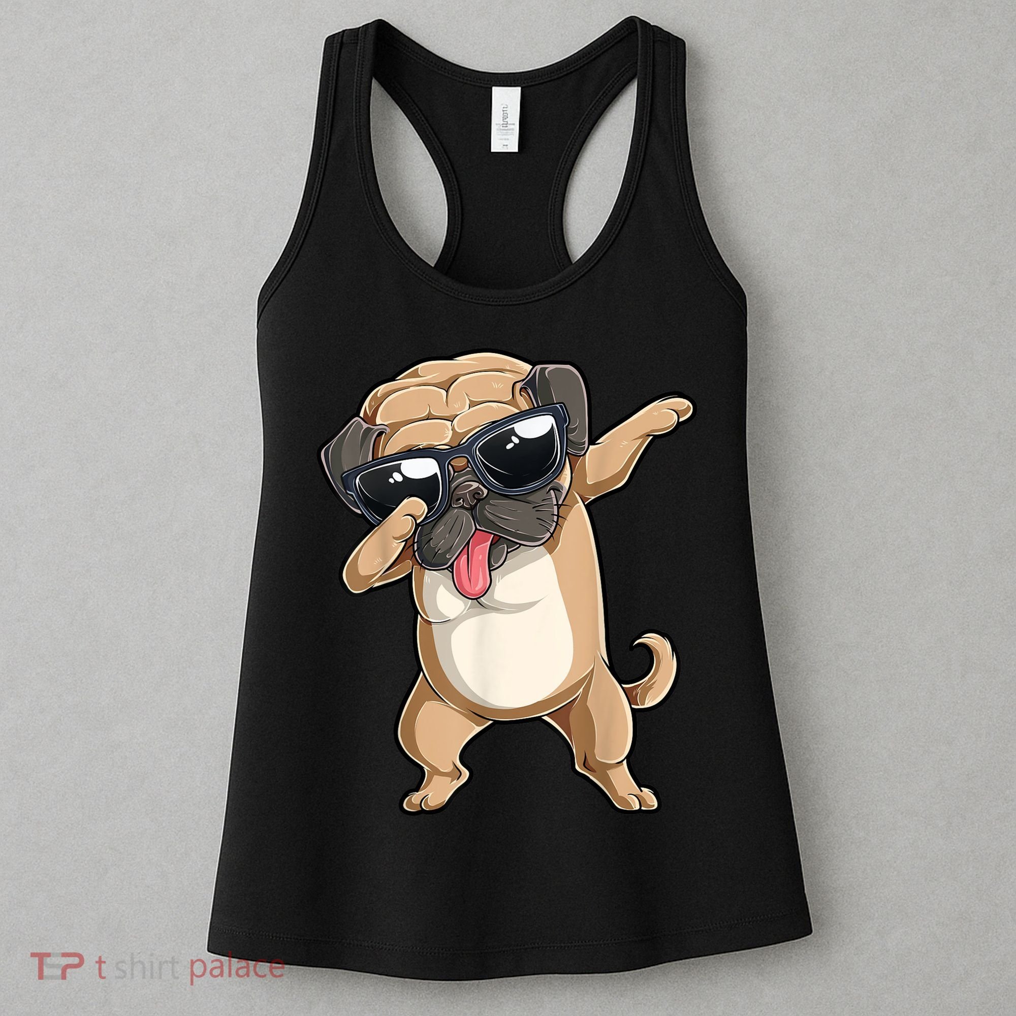 Dabbing Pug Dog Lover Kids Boys Girls Dab Dance Women's Tank Top