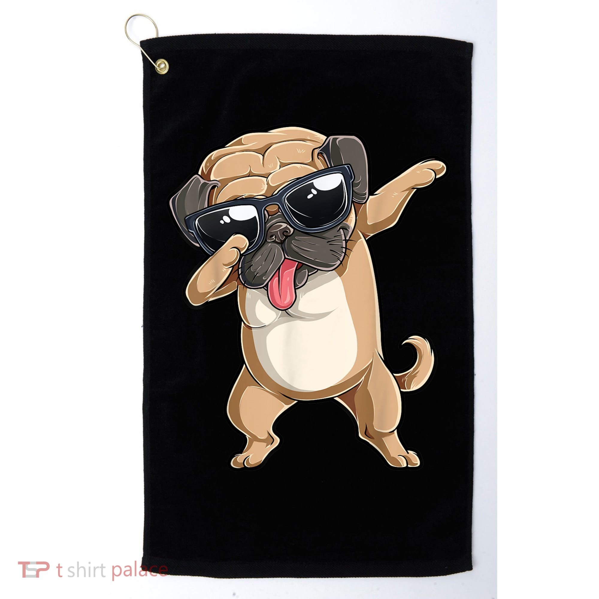 Dabbing Pug Dog Lover Kids Boys Girls Dab Dance Golf Towel