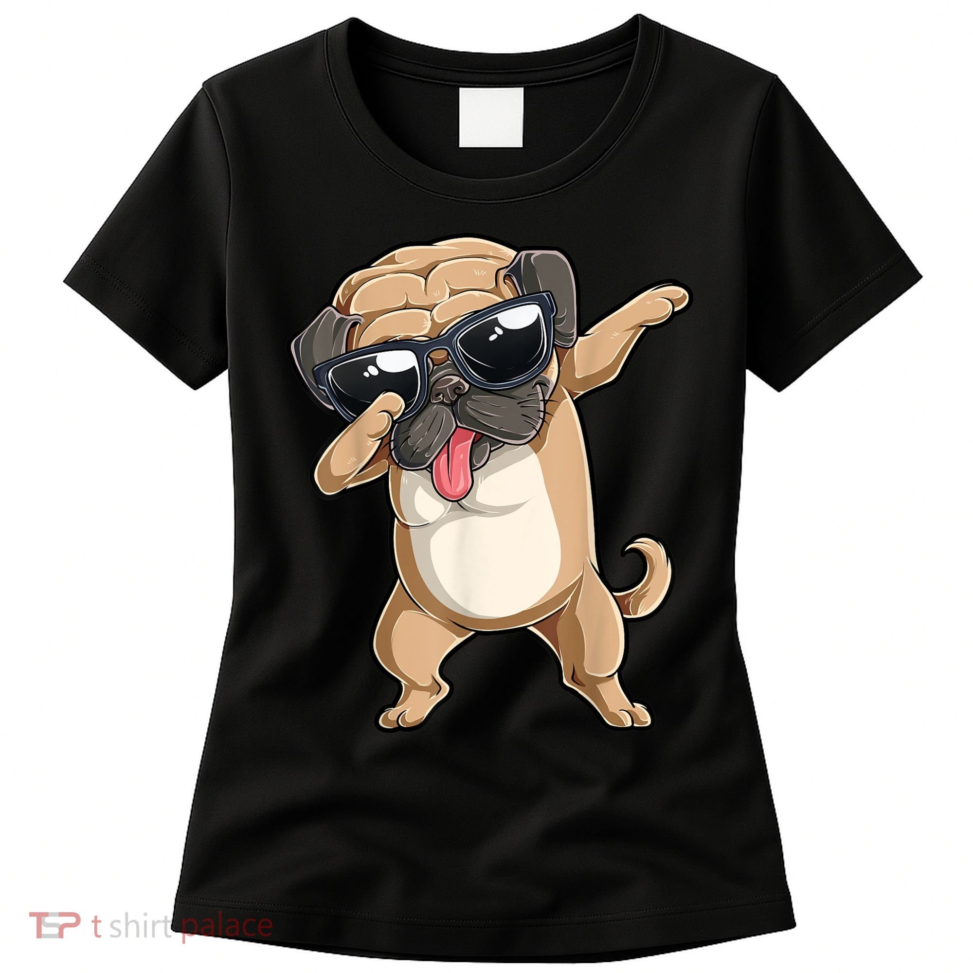 Dabbing Pug Dog Lover Kids Boys Girls Dab Dance Women's T-Shirt