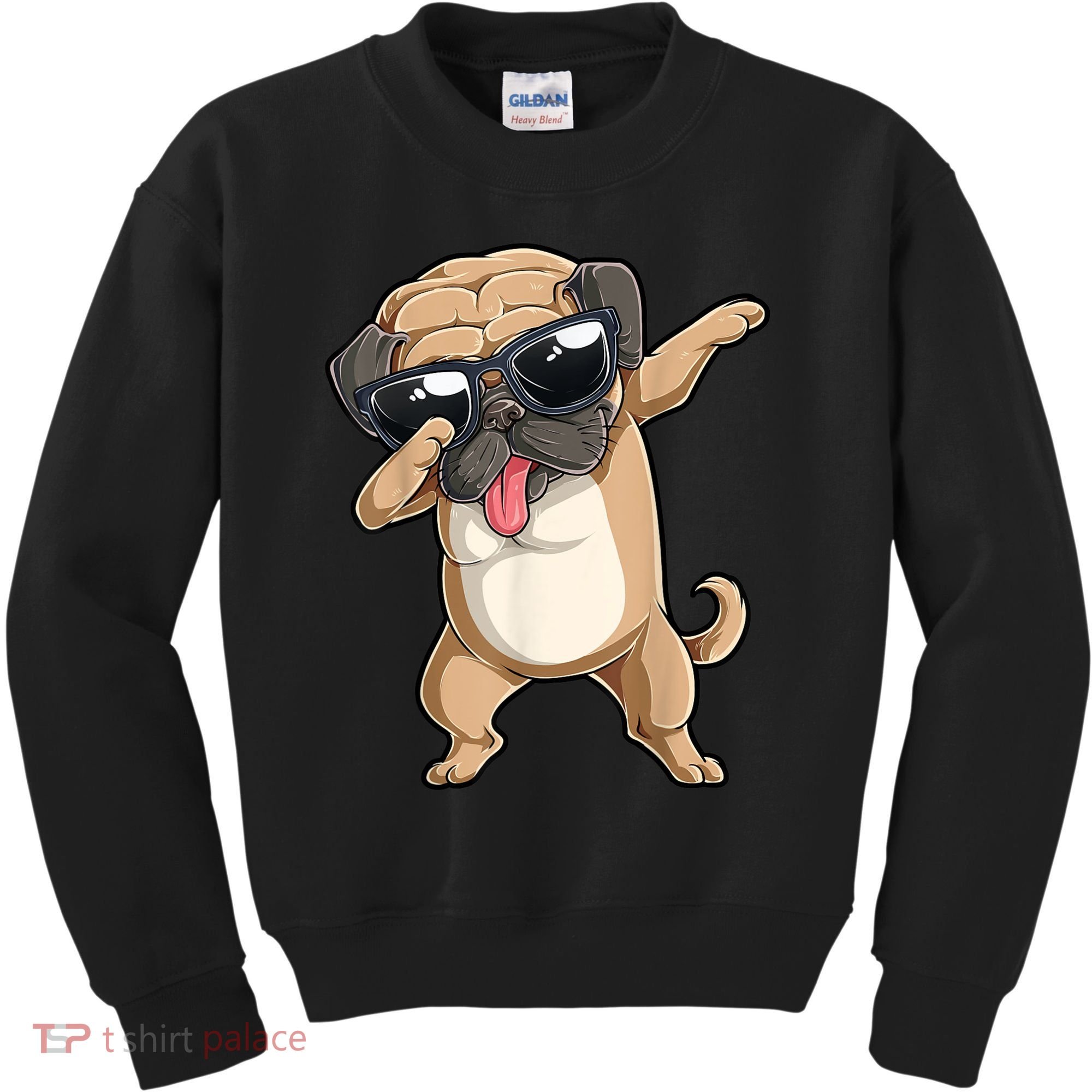 Dabbing Pug Dog Lover Kids Boys Girls Dab Dance Kids Sweatshirt