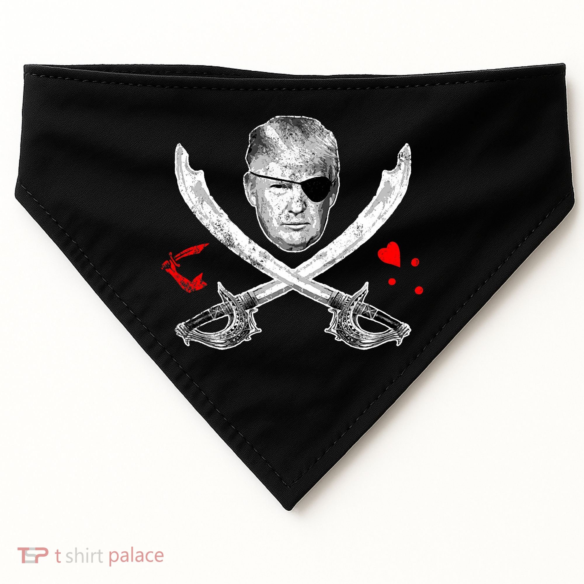 Dread Pirate Donald Trump Pirate Flag 2024 USA-Made Doggie Bandana