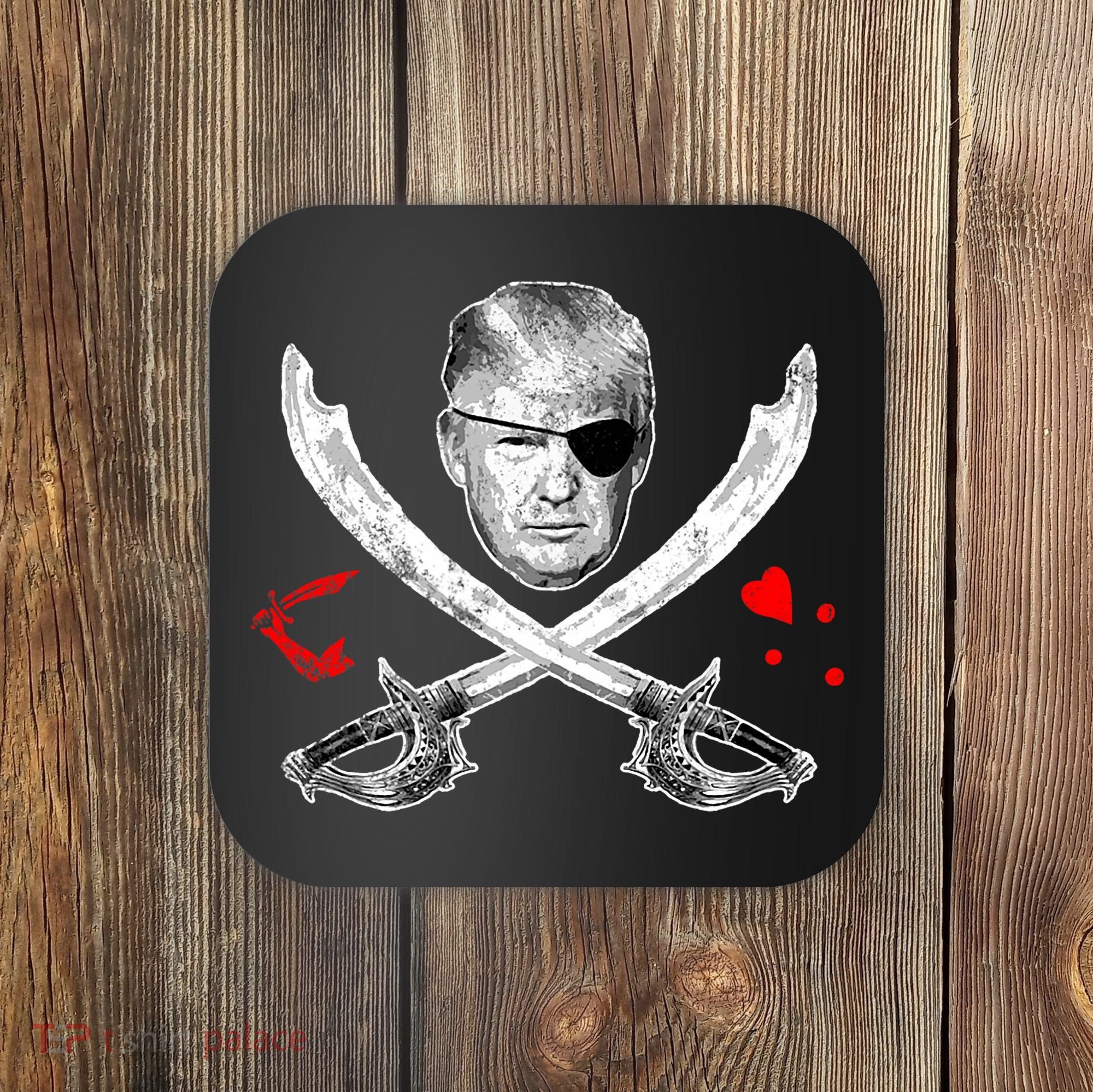 Dread Pirate Donald Trump Pirate Flag 2024 Coaster