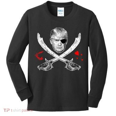 Dread Pirate Donald Trump Pirate Flag 2024 Kids Long Sleeve Shirt