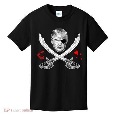 Dread Pirate Donald Trump Pirate Flag 2024 Kids T-Shirt