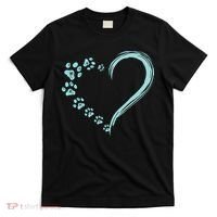 Dog Puppy Dogs Paw Print Heart Dog Mom Cute Gift T-Shirt thumb 0