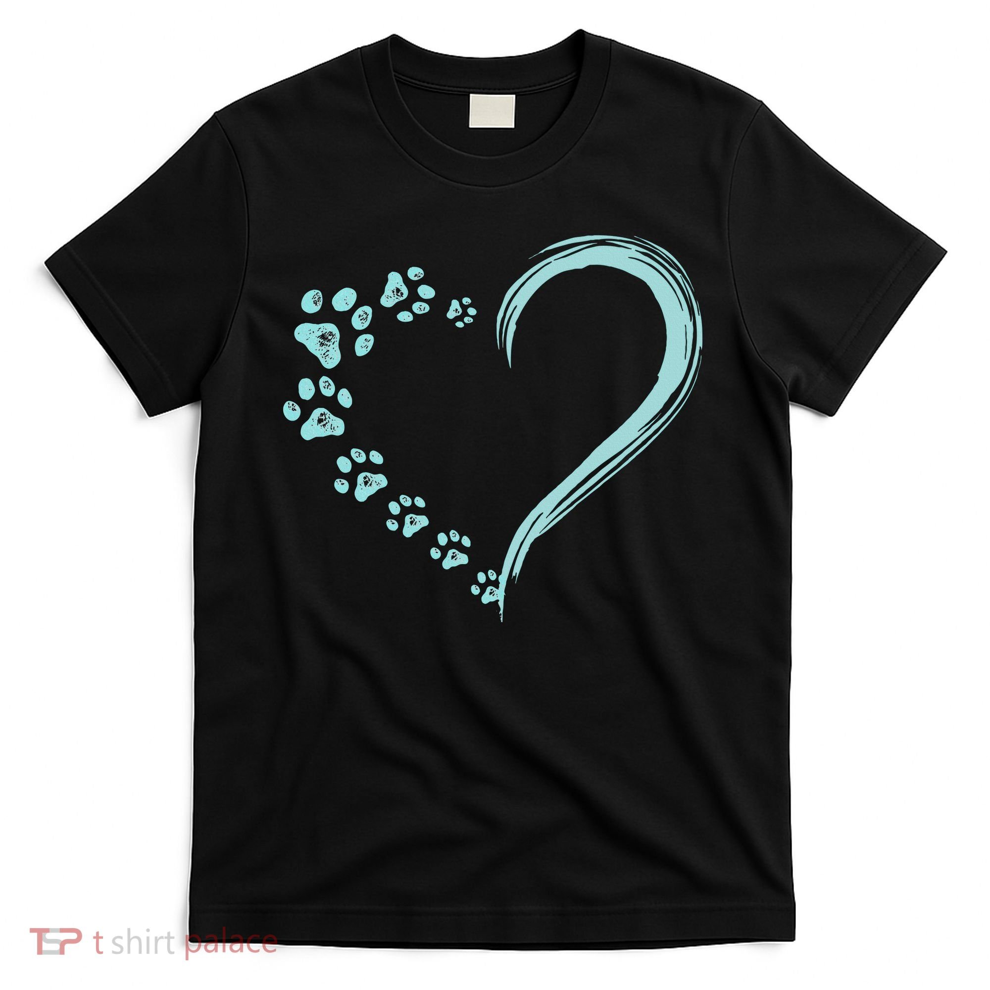 Dog Puppy Dogs Paw Print Heart Dog Mom Cute Gift T-Shirt