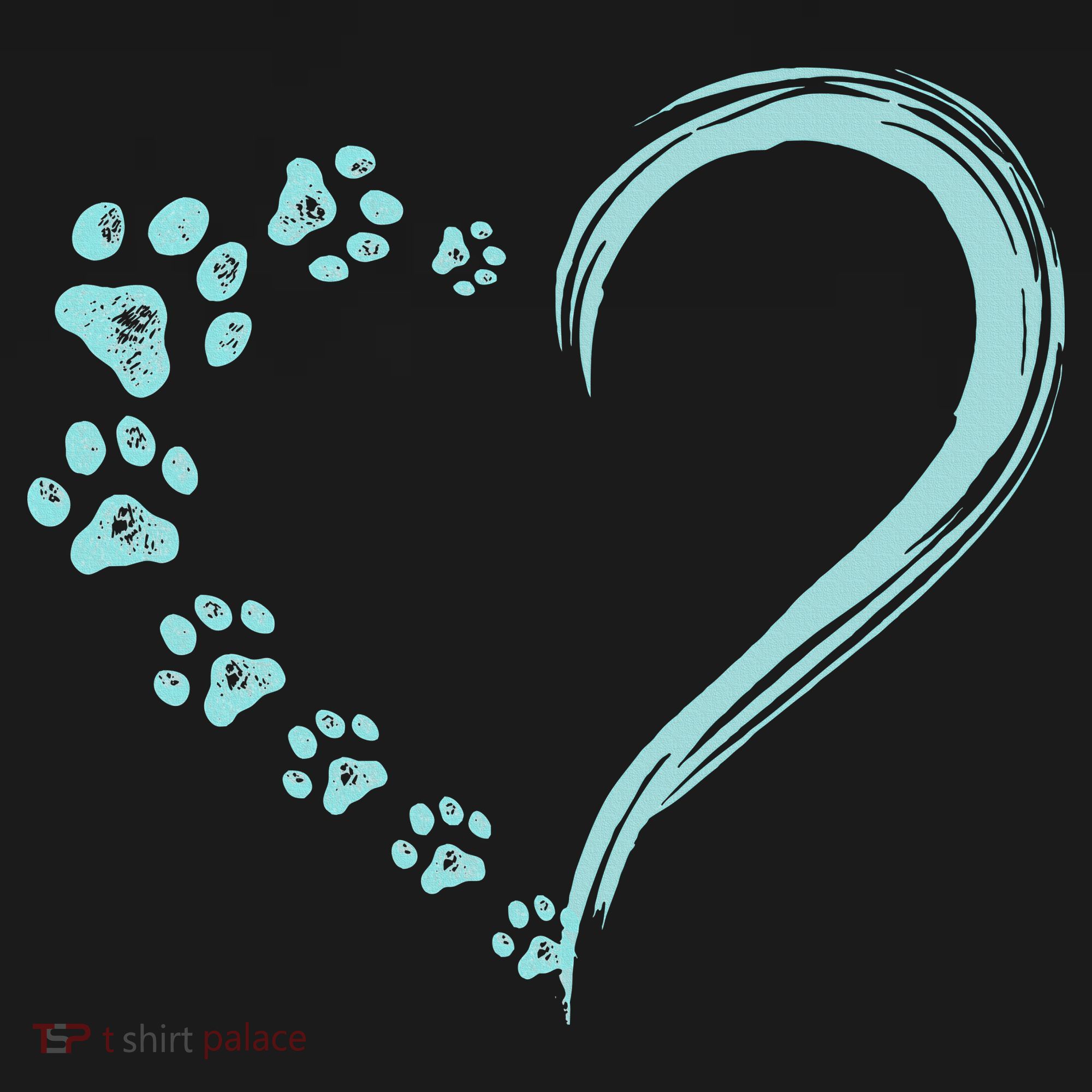 Dog Puppy Dogs Paw Print Heart Dog Mom Cute Gift T-Shirt