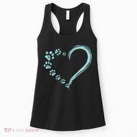 Dog Puppy Dogs Paw Print Heart Dog Mom Cute Gift Women's Tank Top thumb 0