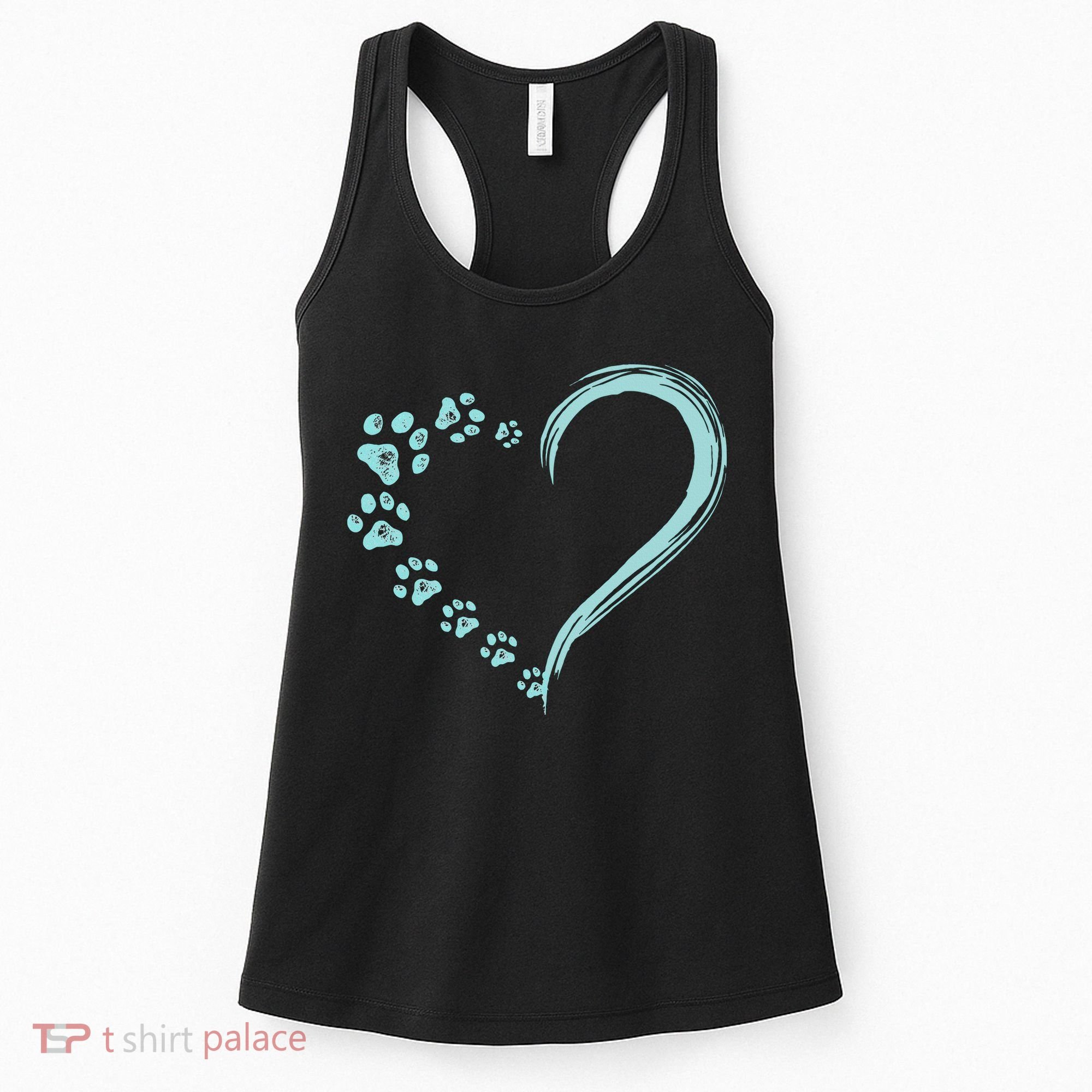 Dog Puppy Dogs Paw Print Heart Dog Mom Cute Gift Women's Tank Top